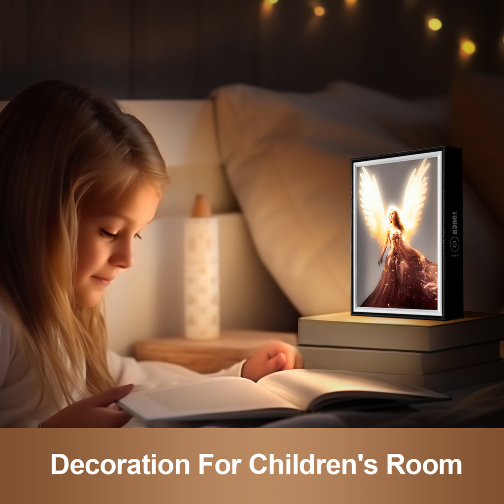 8 Inches Elegant Angel LED Light Painting Lamp Artwork Night Light  character series