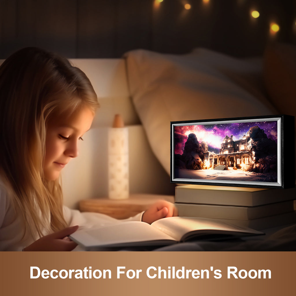 10 Inches Castle At Night LED Light Painting Lamp Artwork Night Light  landscape series