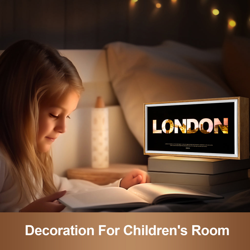 10 Inches The Great City Of London LED Light Painting Lamp Artwork Night Light  city name series
