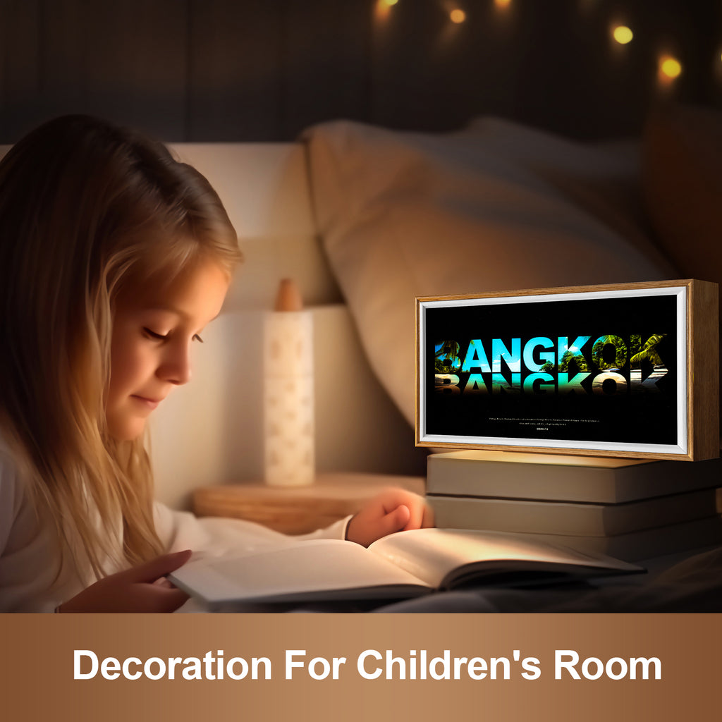 10 Inches The Great City Of Bangkok LED Light Painting Lamp Artwork Night Light  city name series