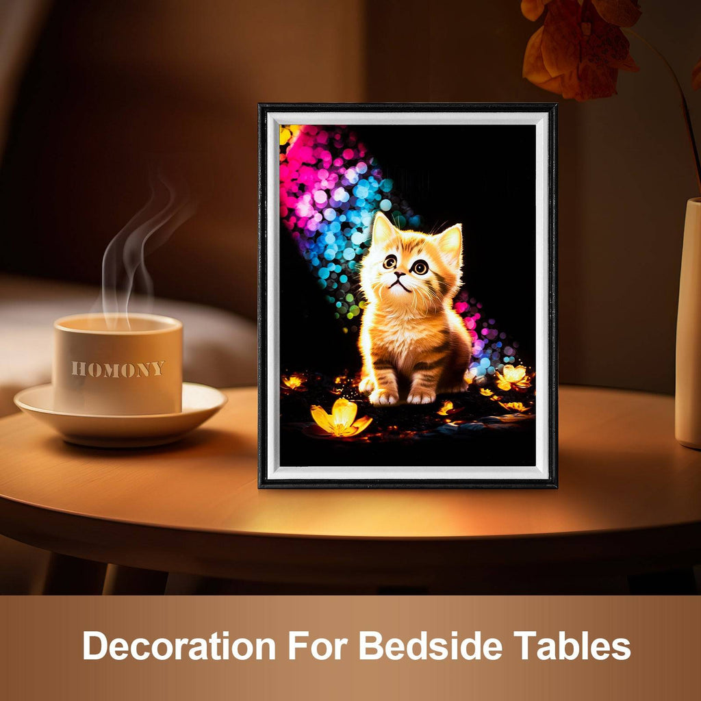 Rainbow Cat LED Light Painting Lamp Artwork Night Light  animal series