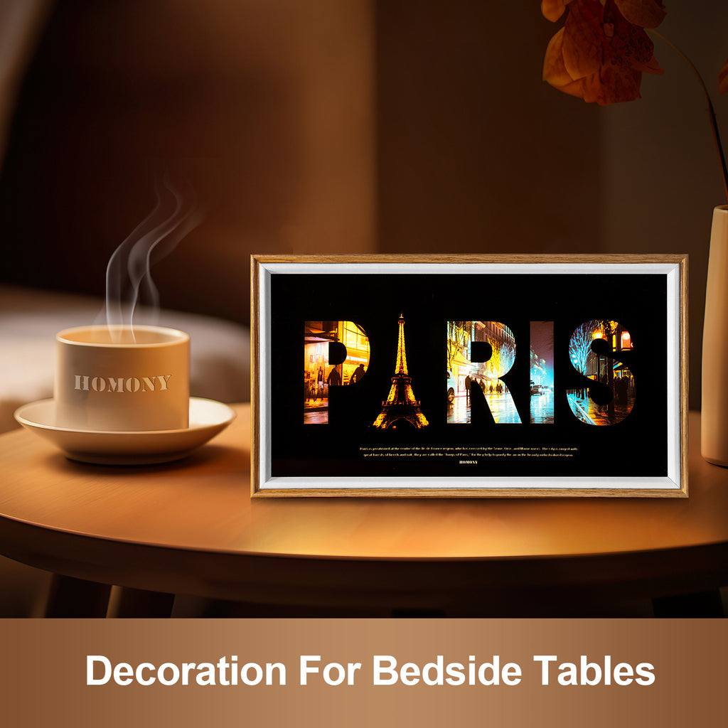 10 Inches The Great City Of Paris LED Light Painting Lamp Artwork Night Light  city name series