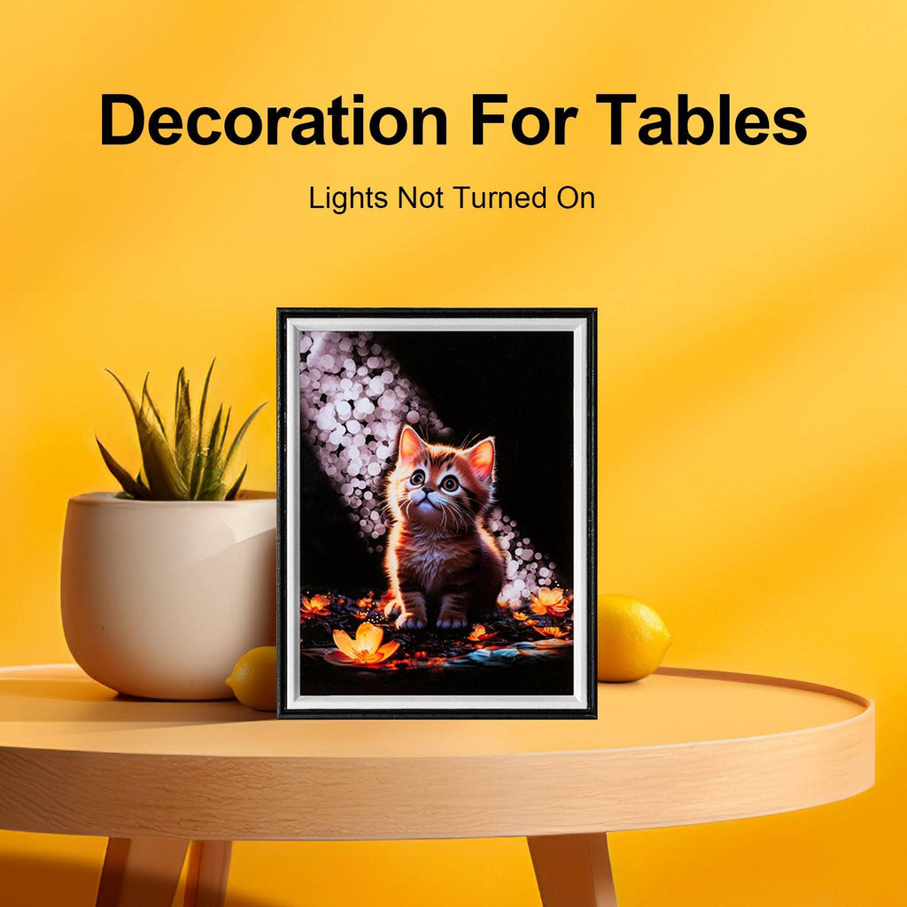 Rainbow Cat LED Light Painting Lamp Artwork Night Light  animal series