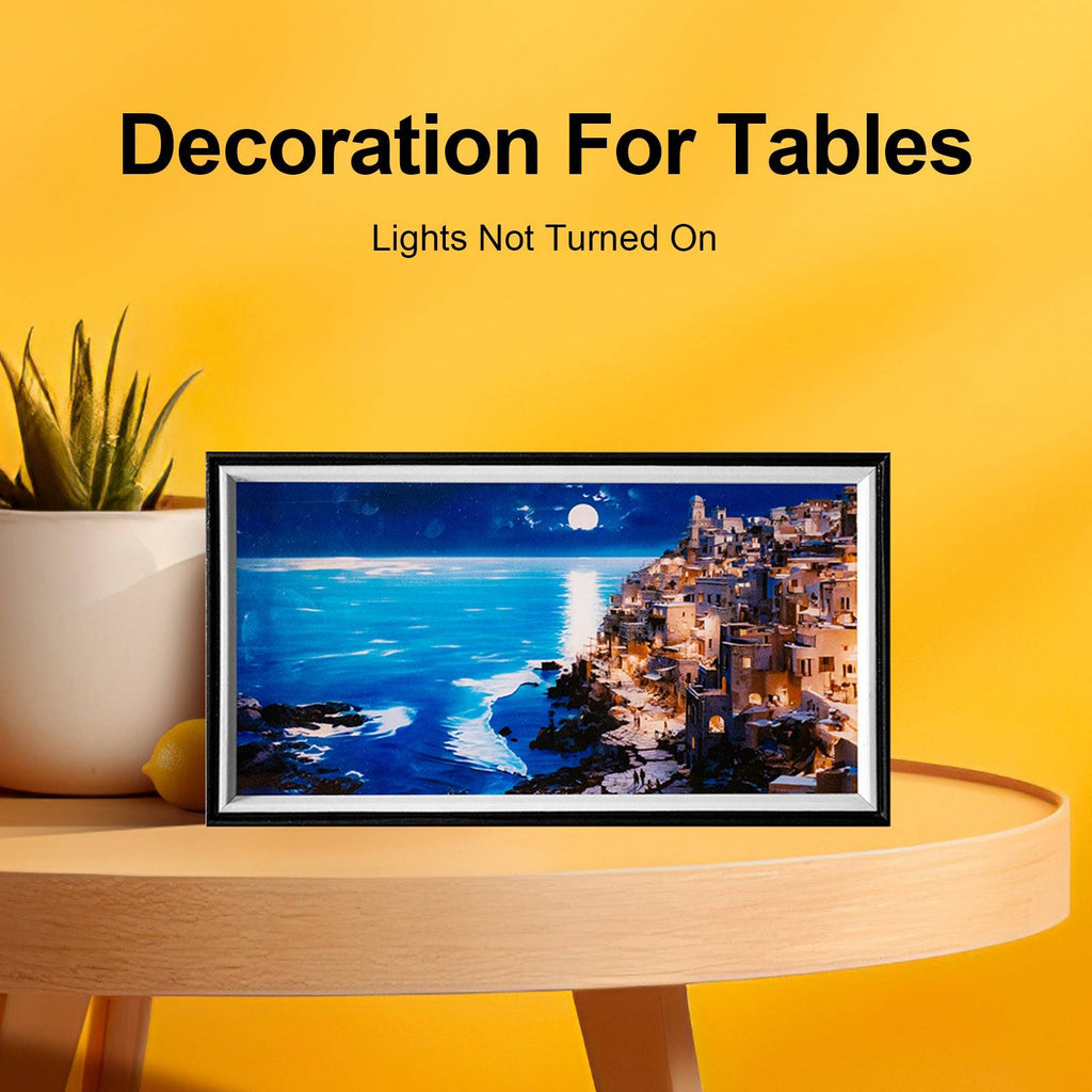 Island Night LED Light Painting Lamp Artwork Night Light  landscape series