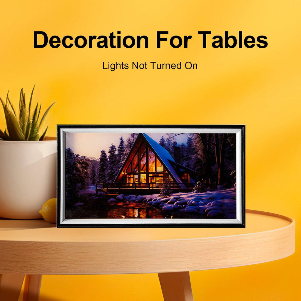 Villa At Night LED Light Painting Lamp Artwork Night Light  landscape series