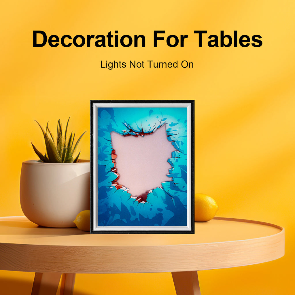 8 Inches Black Cat Light Painting Lamp Artwork Night Light  animal series