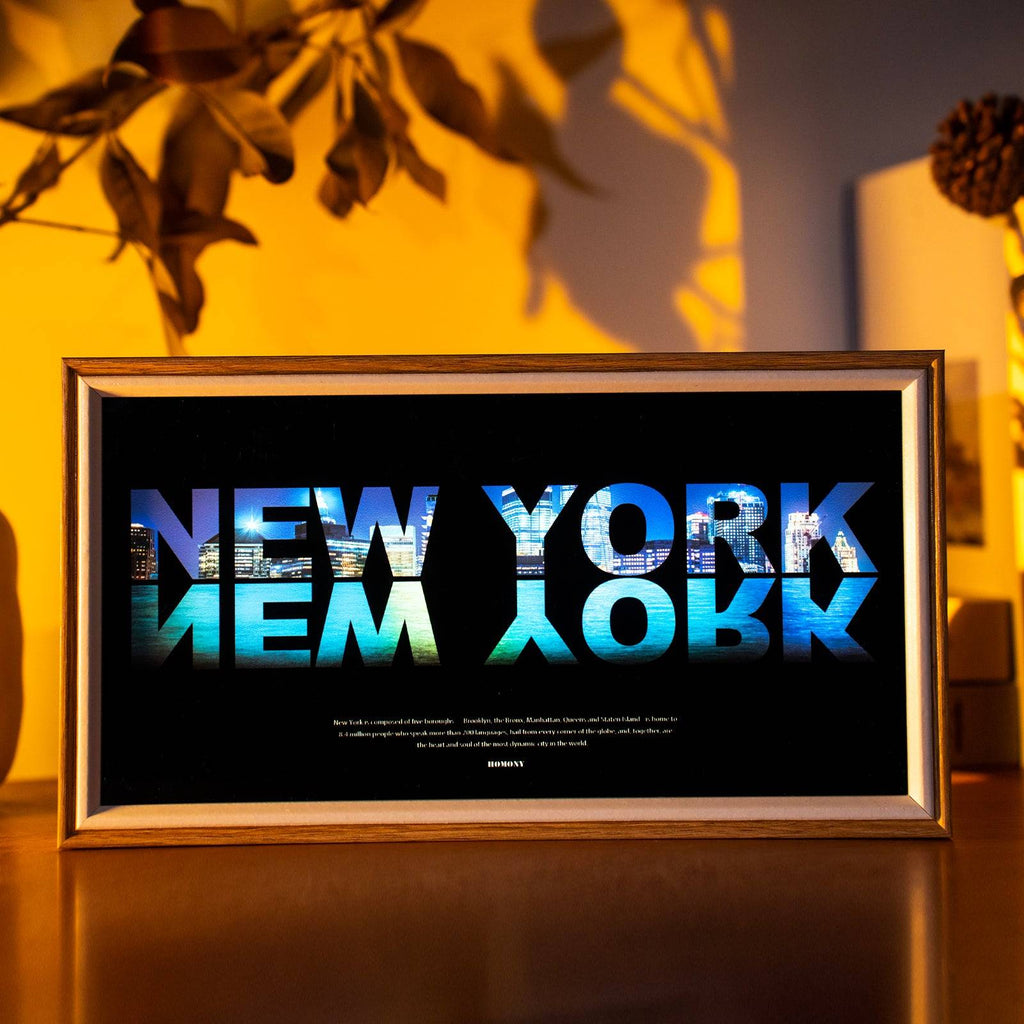The Great City Of New York LED Light Painting Lamp Artwork Night Light  city name series