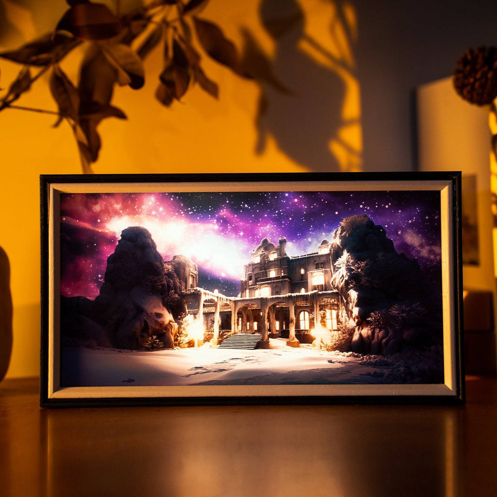 Castle At Night LED Light Painting Lamp Artwork Night Light  landscape series