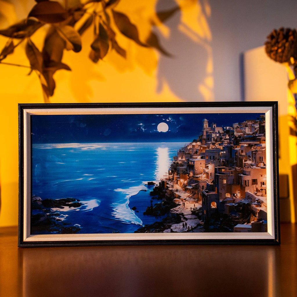 Island Night LED Light Painting Lamp Artwork Night Light  landscape series