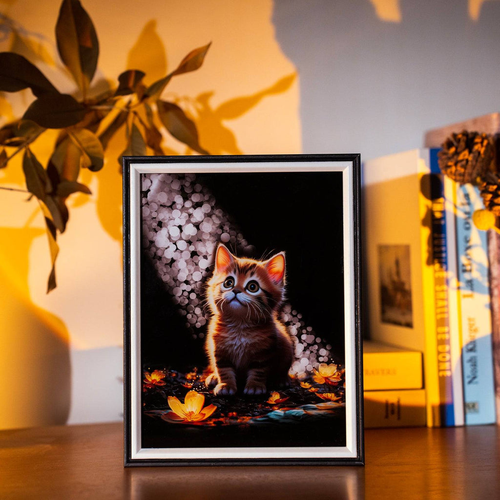 Rainbow Cat LED Light Painting Lamp Artwork Night Light  animal series