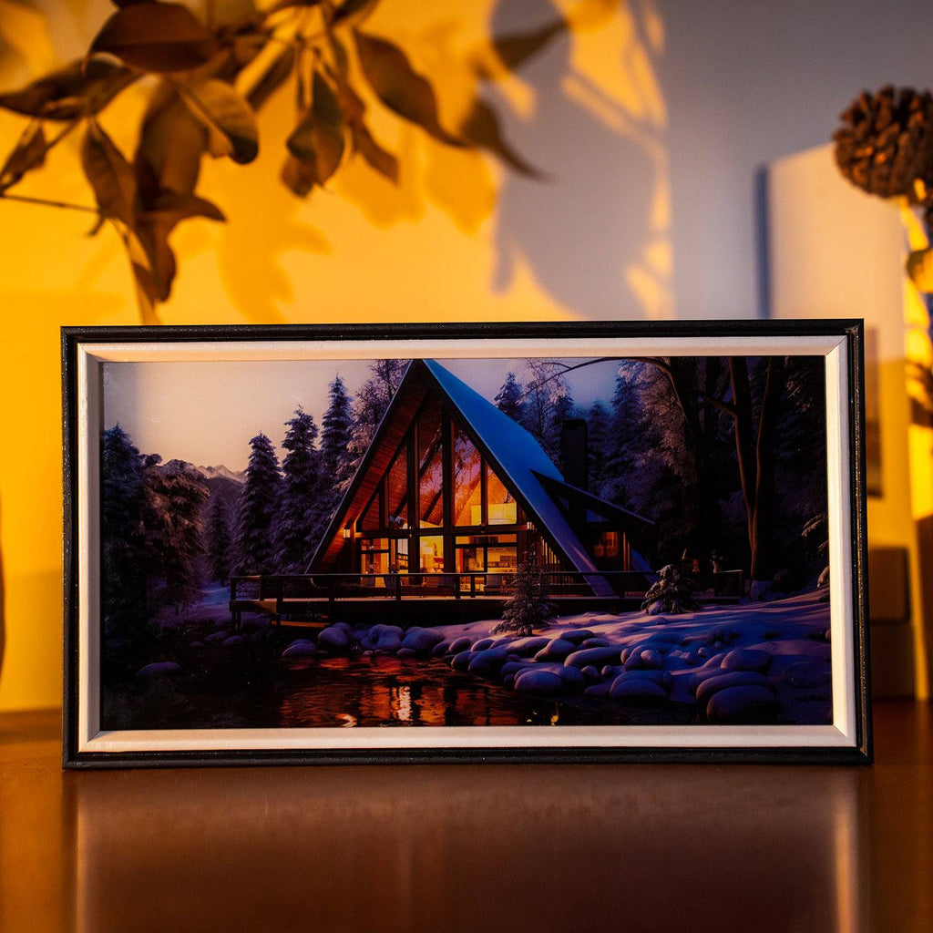 Villa At Night LED Light Painting Lamp Artwork Night Light  landscape series