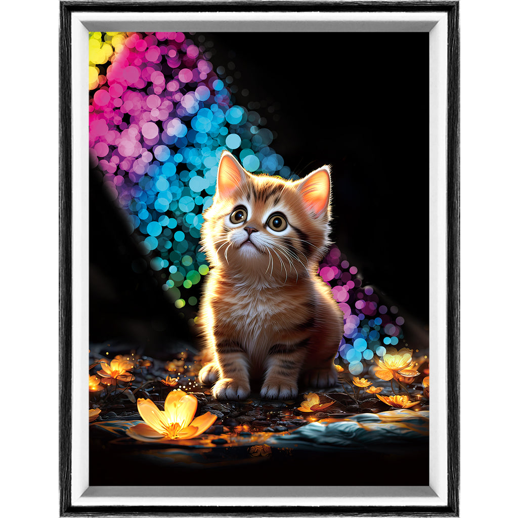 8 Inches Rainbow Cat LED Light Painting Lamp Artwork Night Light  animal series
