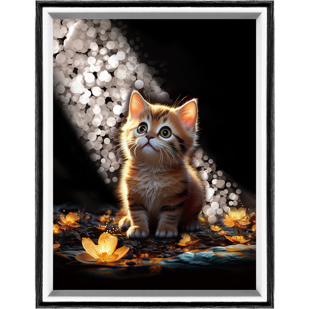 8 Inches Rainbow Cat LED Light Painting Lamp Artwork Night Light  animal series